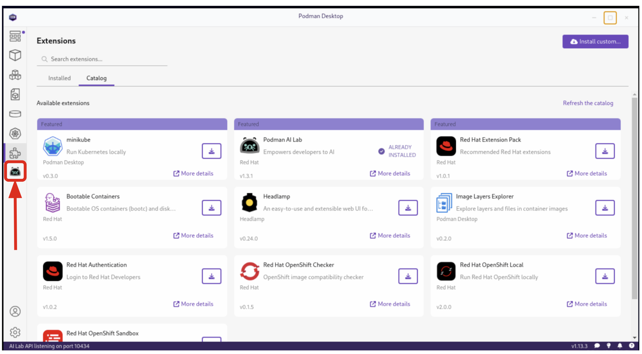 Podman AI Lab Extension
