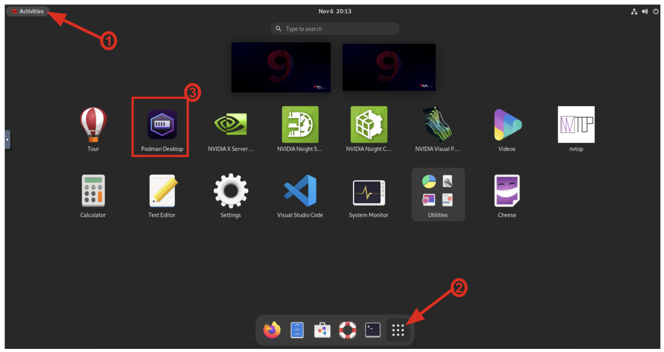 Launch Podman Desktop